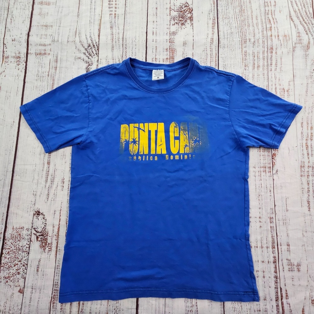 Punta Cana Dominican Republic Blue‎ Short Sleeve Cotton T-Shirt Men's M